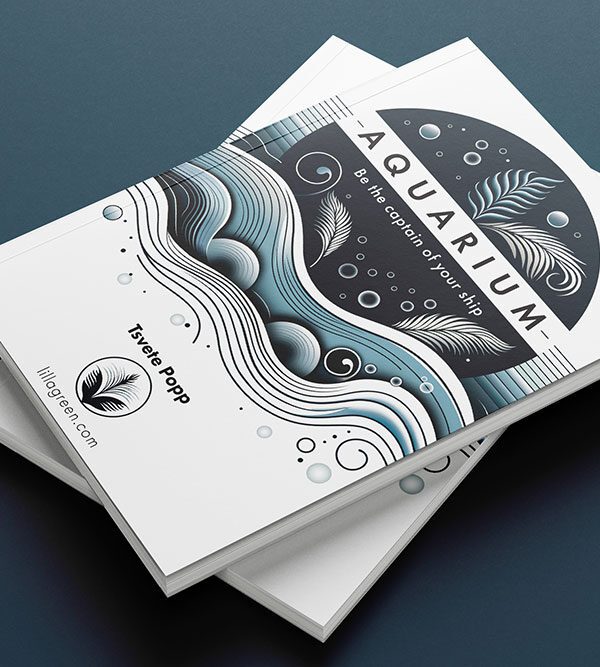 "Aquarium: Be the Captain of Your Ship" book by Tsvete Popp with abstract ocean cover art.